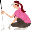 ゴルフをする女性のイラスト