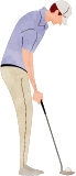 ゴルフをする男性のイラスト